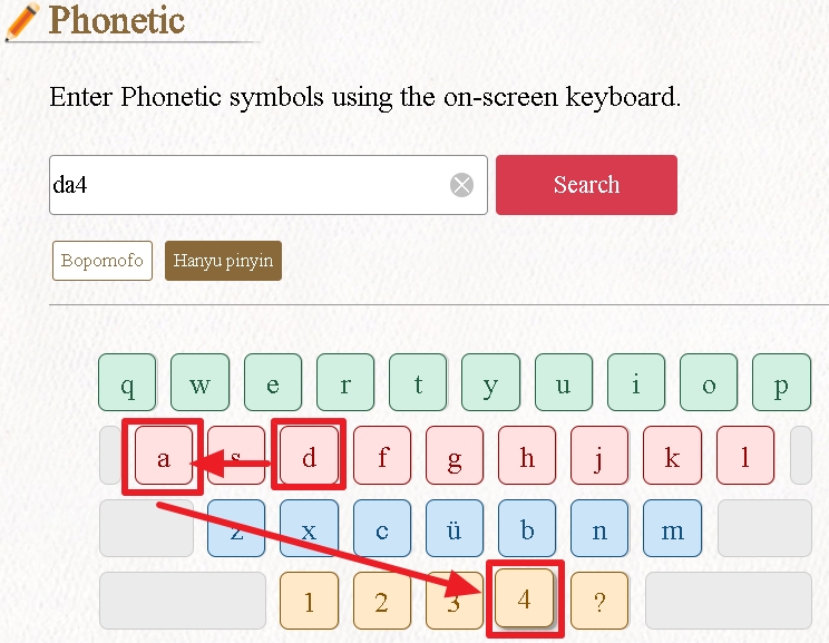 英文版-phonetic-使用漢語拼音輸入示意圖